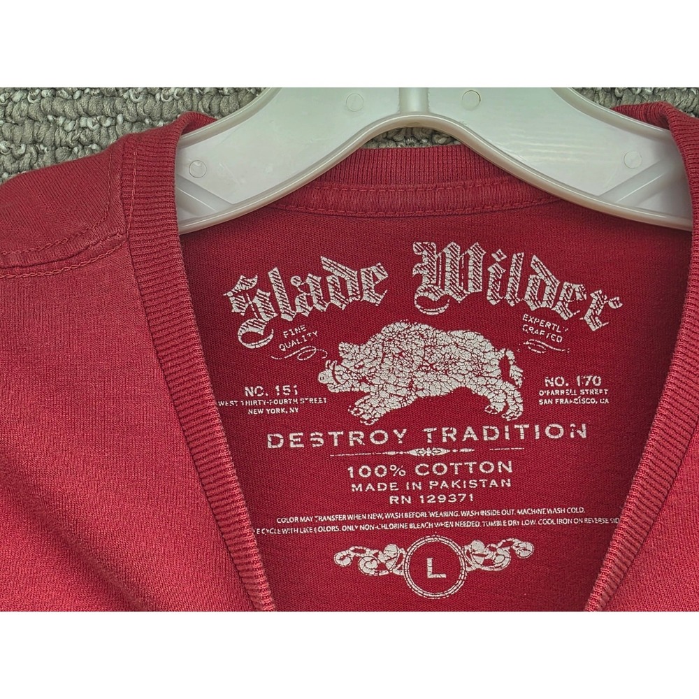 Slade Wilder Mens Red Champions 93 Distressed Graphic T-Shirt Large 100% Cotton - Picture 3 of 6